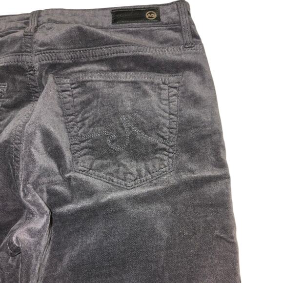 AG Adriano Goldschmied Black Grey Velvet Stevie Ankle Jeans Size 25 - Picture 6 of 14